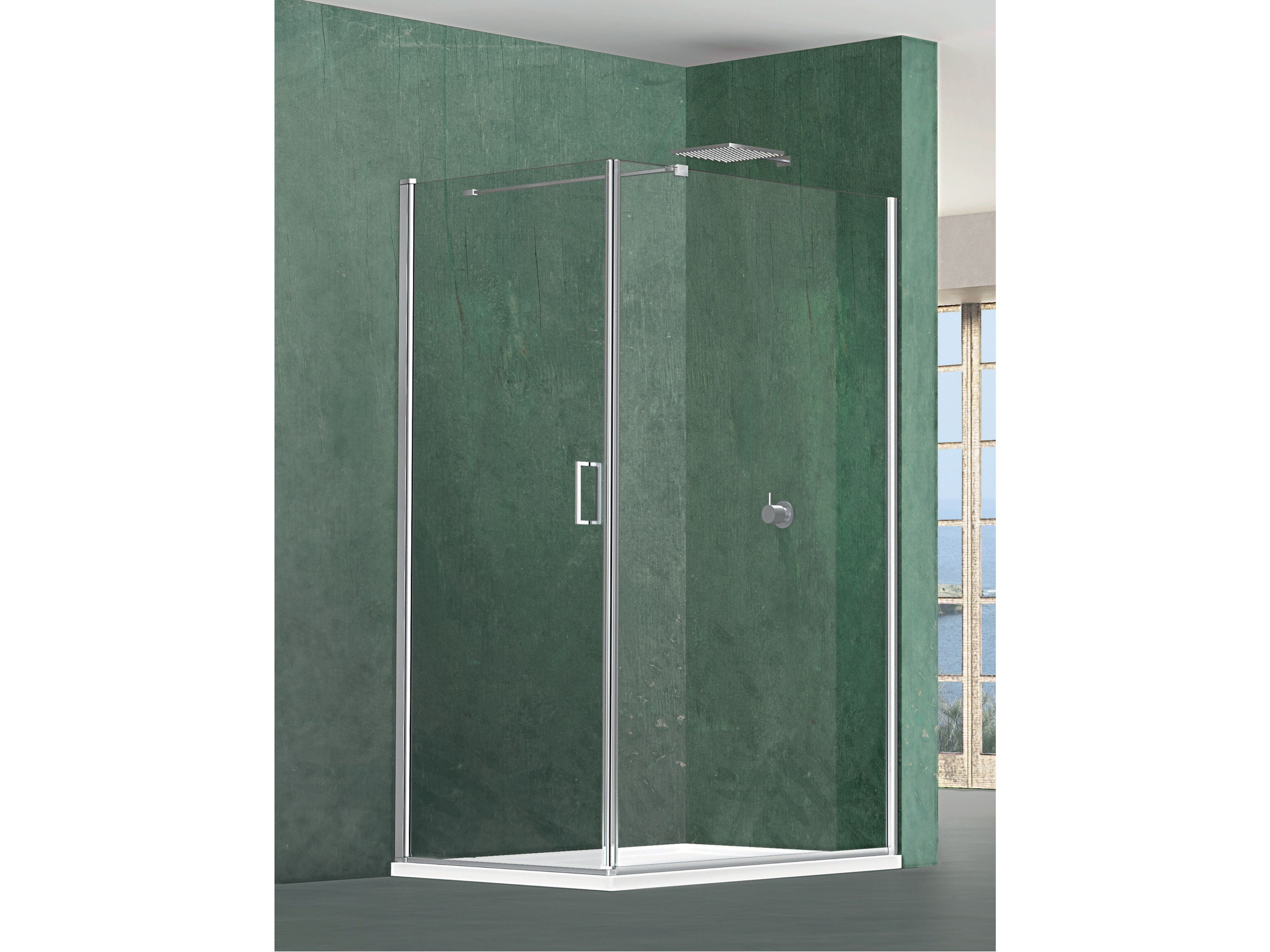 Угловая душевая кабина из хрусталя с распашной дверью Metidea топ ARCH-00143207 - Вид №1