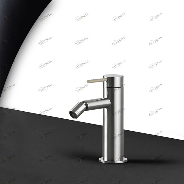 Смеситель для биде сталь матовая с бежевой ручкой Toki Radomonte TKI4SCIL18