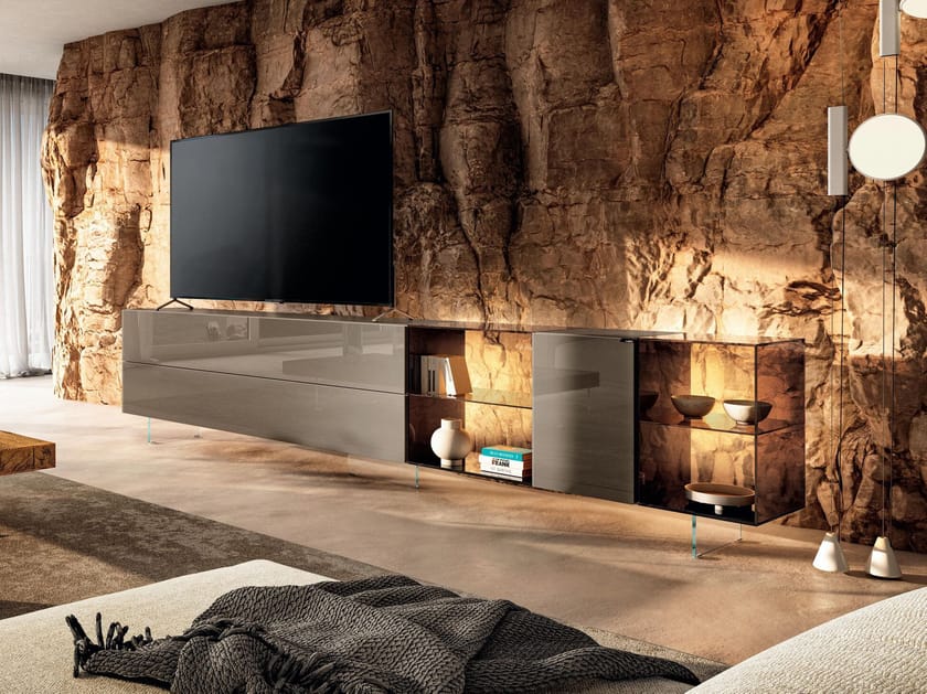 Стеклянный шкаф для телевизора Lago 36e8 ARCH-00055790