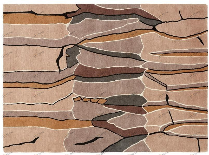 Deirdre Dyson Прямоугольный шерстяной коврик ручной работы с рисунком Vista sun-id-1465041