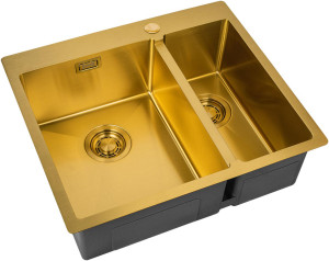 Мойка кухоная ZorG Light ZL R 590-2-510-L BRONZE из нержавеющей стали, бронза