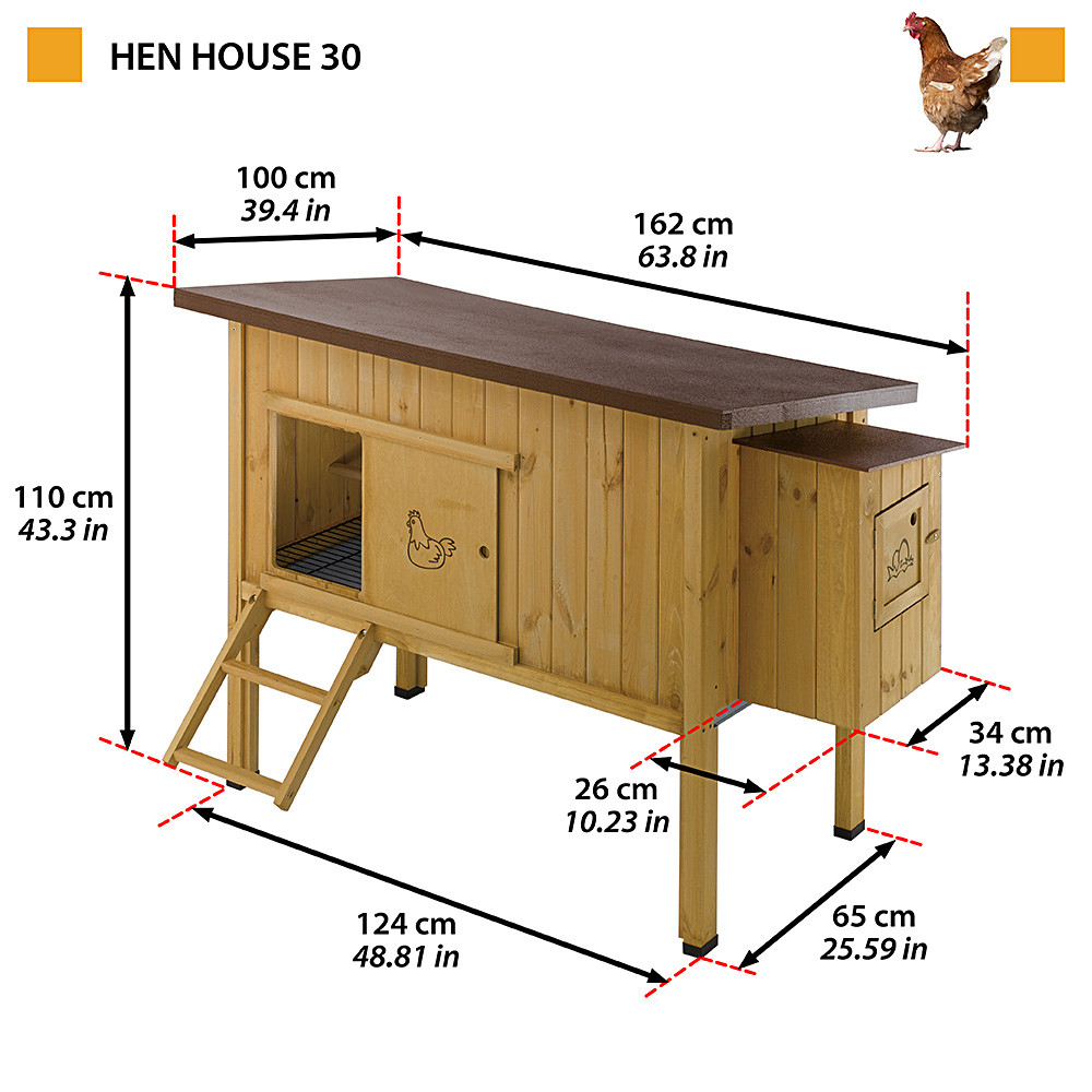 ПР0022469 Домик-гнездо для птиц HEN HOUSE 30 для кур 162x100x110см FERPLAST  - Вид №1