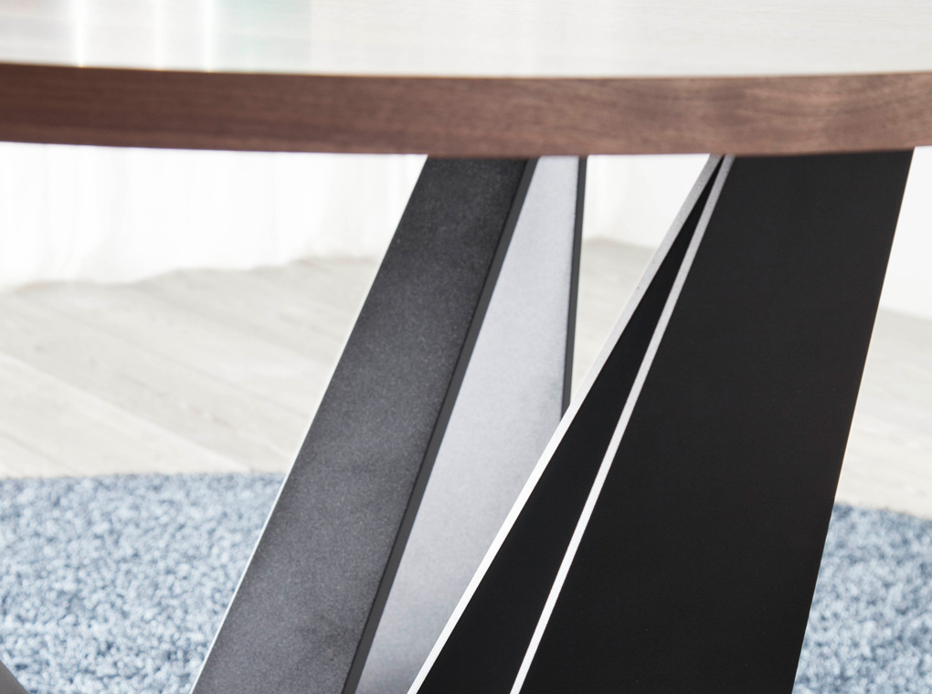 102028 Круглый обеденный стол из ореха и черной стали -NOGAL Ø130 Angel Cerda CT2061R  - Вид №4