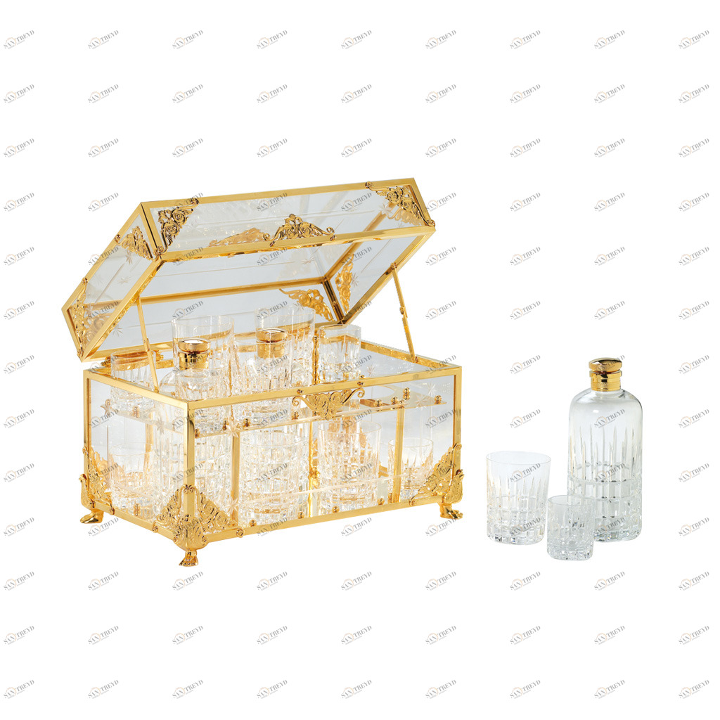 FS12-6163 FS12-6163 Большой ящик для спиртных напитков ПАРФЮМЕРНЫЕ ЯЩИКИ Cristal & Bronze PERFUME BOXES 