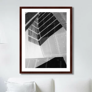 Арт-фотография в деревянной раме 78,5х100 см The curve light forms КАРТИНЫ В КВАРТИРУ  264807 Белый;черный;разноцветный
