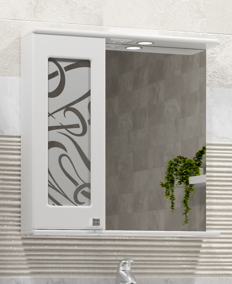 Зеркало Provans 600 (левый) со спотом600⨉150⨉700 мм белый VIGO sun-id-664491 - Вид №1