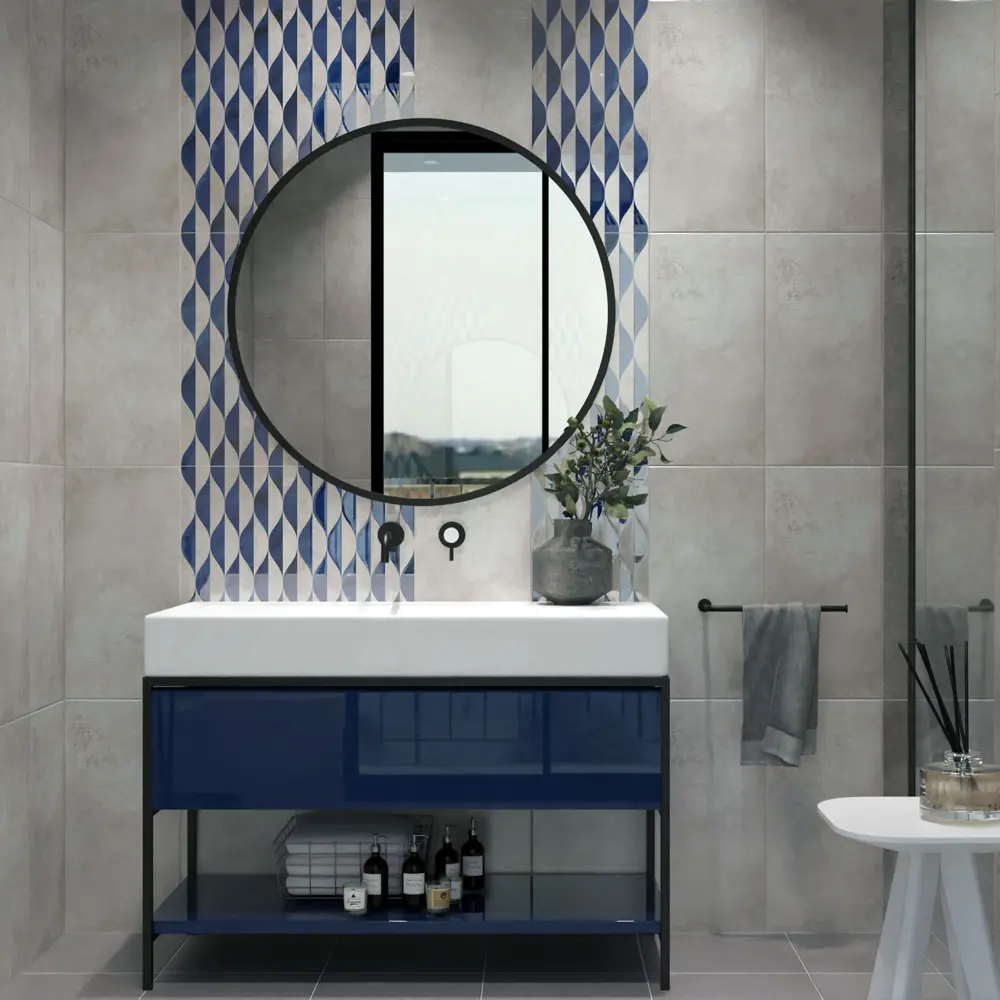 Керамическая вставка Нефрит-Керамика Эни 30x60 см светло-серо-синяя 89232620 STLM-0945311 - Вид №5