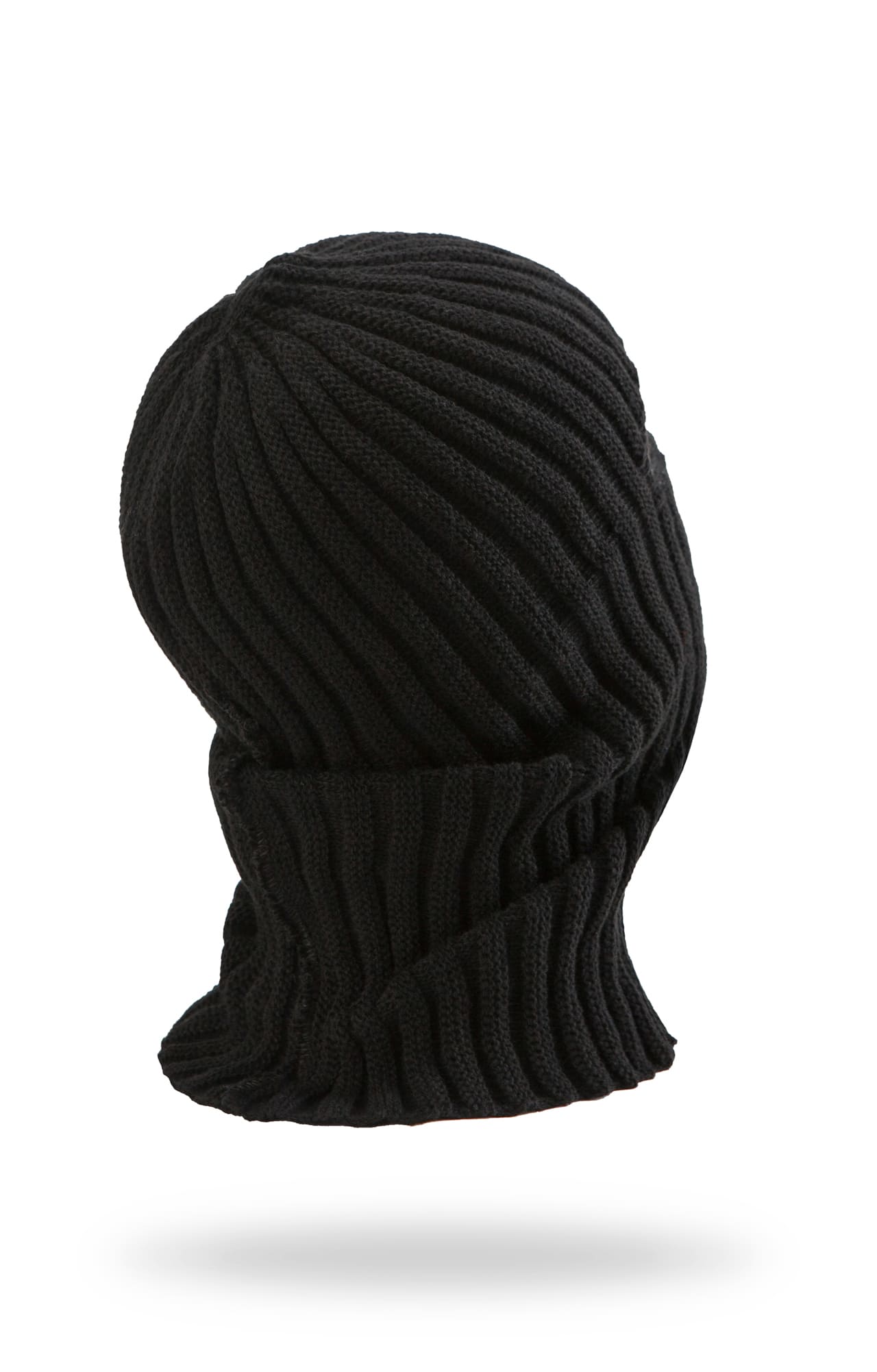 59725 Шлем-маска трикотажная с прорезями черная  Головные уборы  размер Спецодежда  - Вид №1