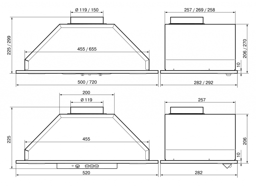 1183409 Вытяжка полновстраиваемая ELIKOR Врезной блок 52Н-400-П3Д серебристый STDN-0036030 - Вид №9