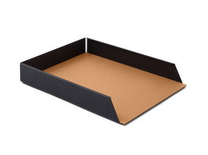 Лоток для документов из стали и кожи