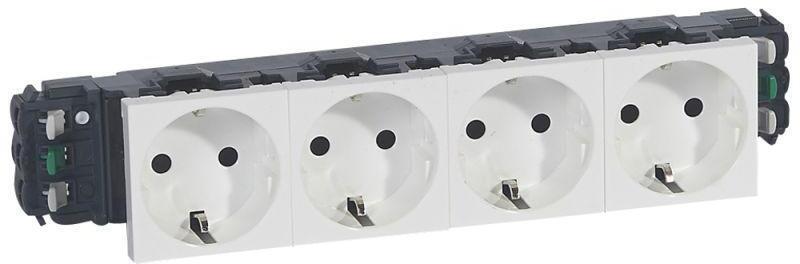 077404 Розетка 4х2К+3 16А 250V белая Legrand Mosaic