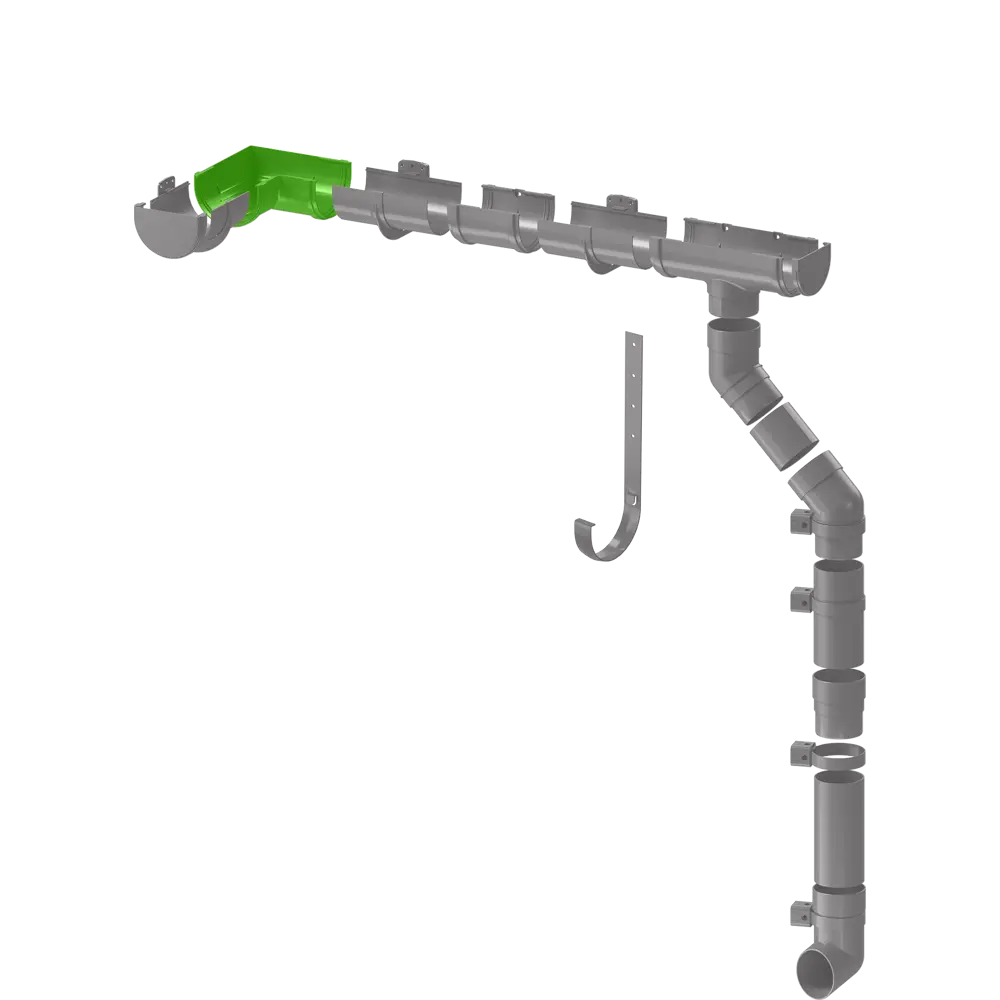 Угол желоба Dacha 120 мм 90 градусов красный DÖCKE STLM-2052772 - Вид №2