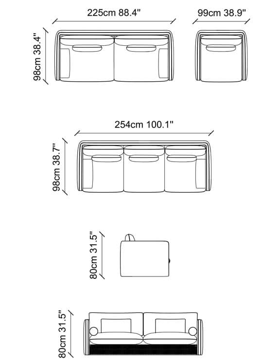4-местный тканевый диван NDESIGN Ezora ARCH-00101802 - Вид №2