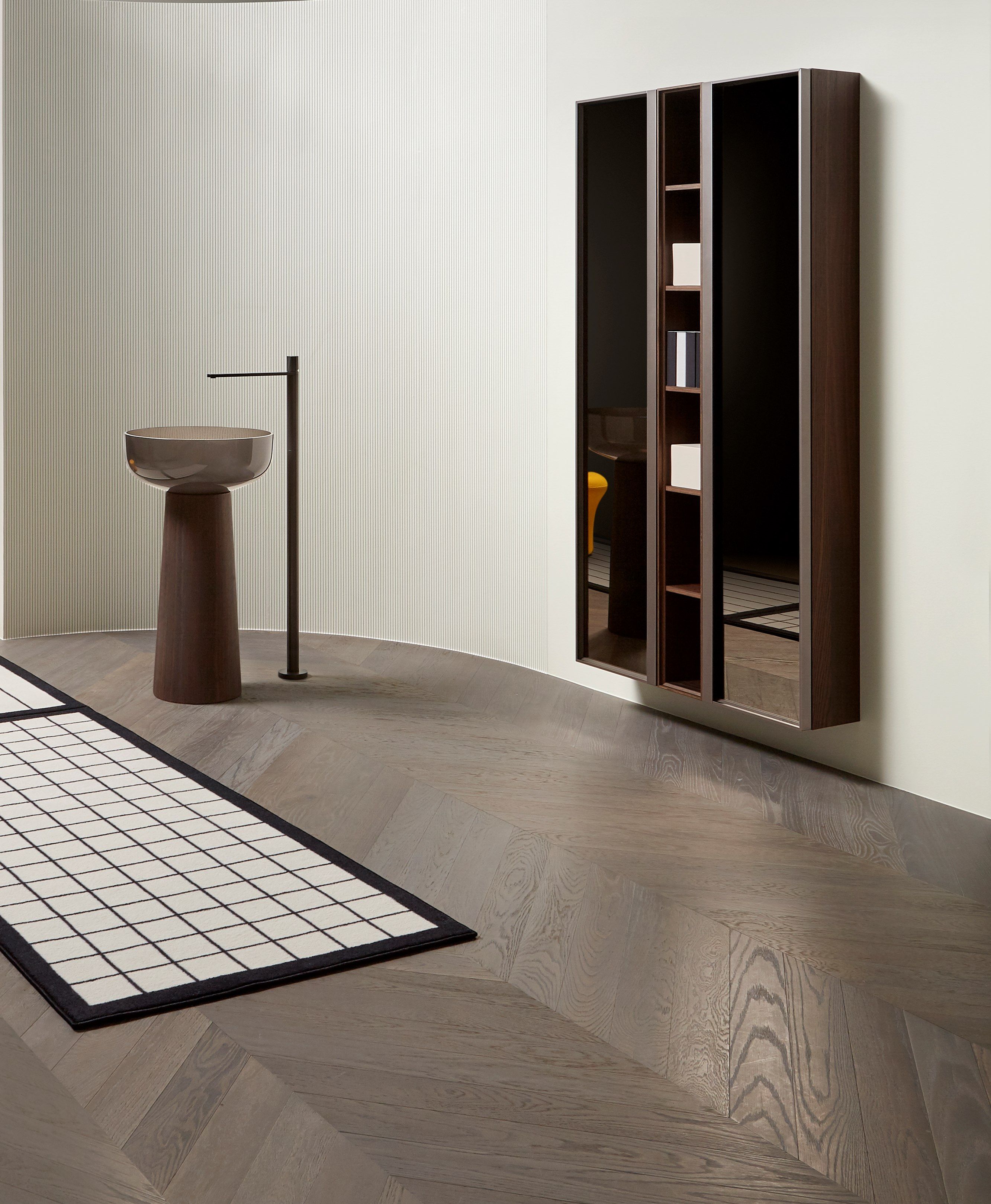 Подвесной шкаф для ванной комнаты из дерева и стекла с дверцами Antoniolupi Bemade ARCH-00095480 - Вид №6