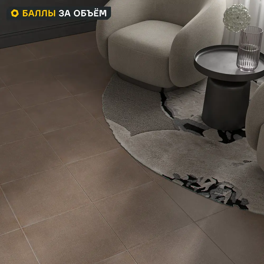Керамин Грес 0439 Коричневый керамогранит 40×40 см для пола 89419459 STLM-1563633