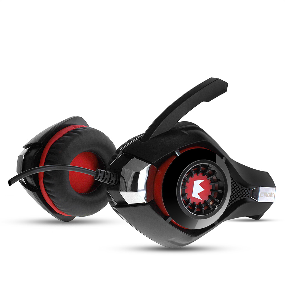 CMGH-102T Гарнитура , black&red (подключение usb, встроенная аудио карта, частотный диапазон: 20гц-20,000 гц ,кабель 2.1м,размер d 250мм) Crown Santreyd  - Вид №3