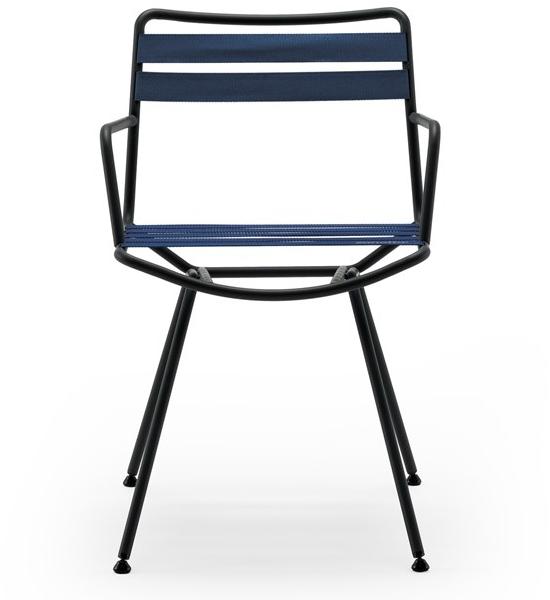 Zanotta Стул с подлокотниками из стали и лентами из полиэфирной пряжи Dan sun-id-1502979 - Вид №1