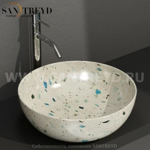 B6T45GB Накладная раковина на столешницу  круглая Ceramica Globo T-EDGE