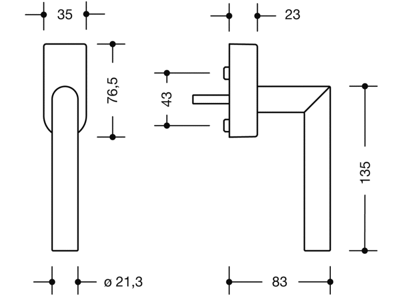162PBFGA.2 оконная ручка HEWI Edition matt | Polyamid  - Вид №5
