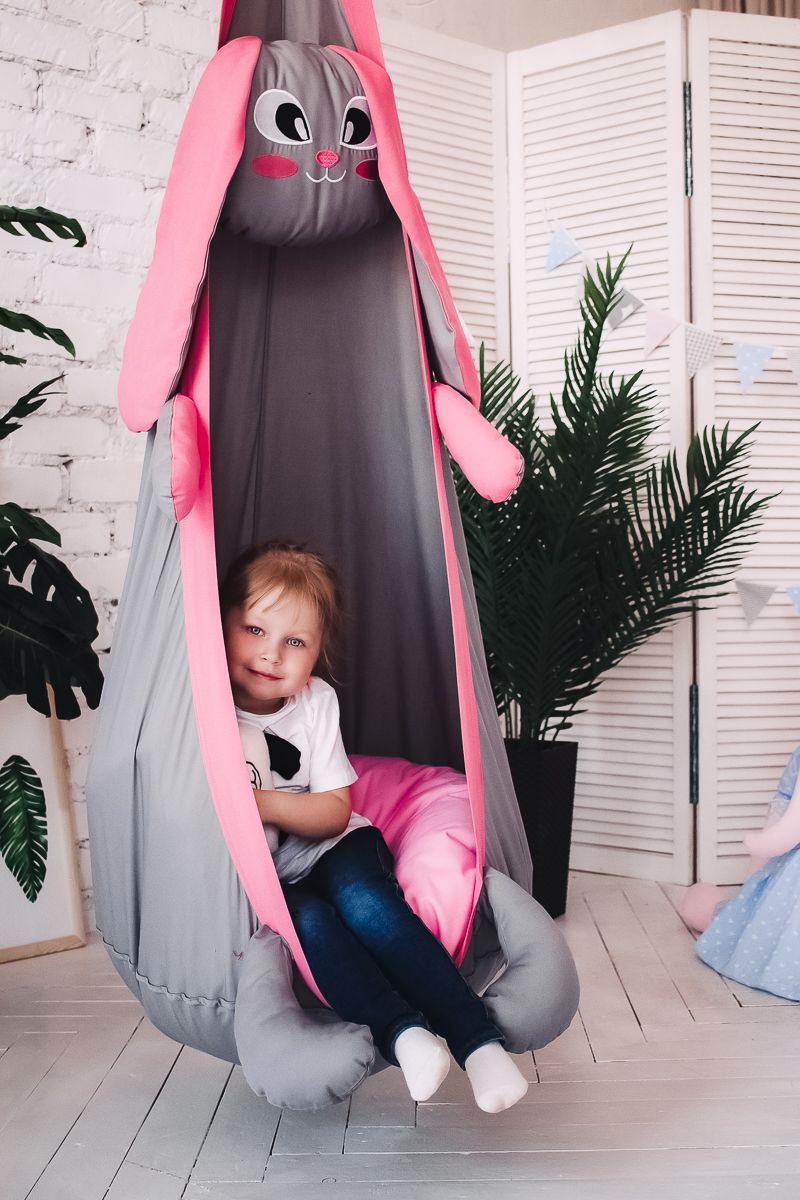 Подвесное кресло-кокон "Заяц" ПОКАЧАЙКА  326703 Коричневый;розовый Santreyd  - Вид №3
