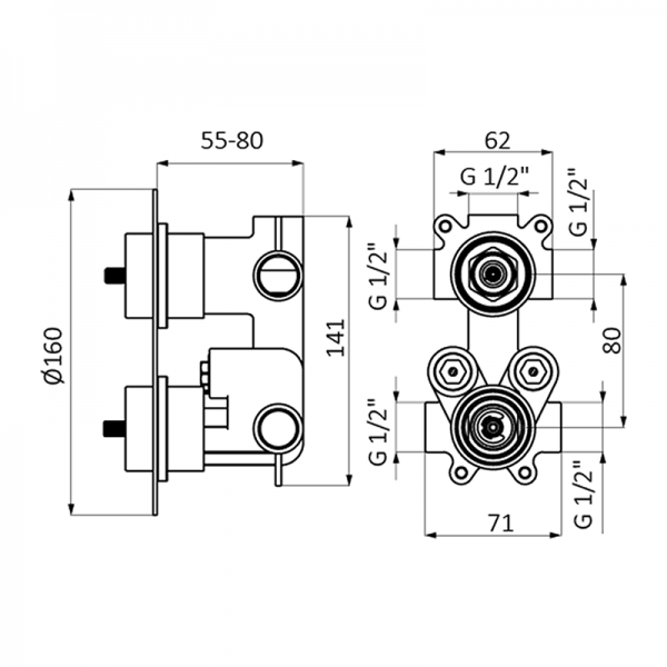 Смеситель для душа TENDER GRB MIXERS 40120400 - Вид №1