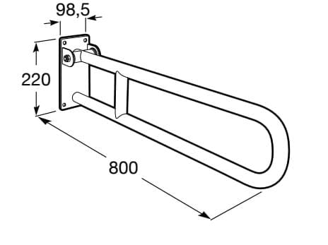 Металлическая откидная ручка для ванной комнаты с антибактериальной обработкой Roca ACCESS ARCH-00130524 - Вид №2