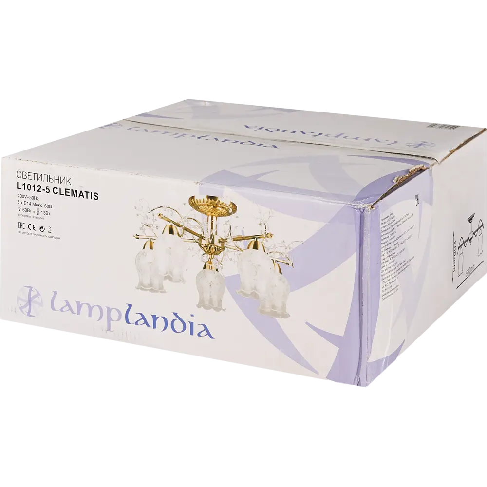 Люстра Clematis 5xE14x60 Вт LAMPLANDIA STLM-2016654 - Вид №7