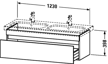 DS639802222 DuraStyle Тумбочка подвесная Белый глянцевый декор Duravit - Вид №1