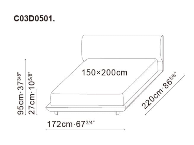 Тканевая кровать с мягким изголовьем CAMERICH ELAN ARCH-00008981 - Вид №2