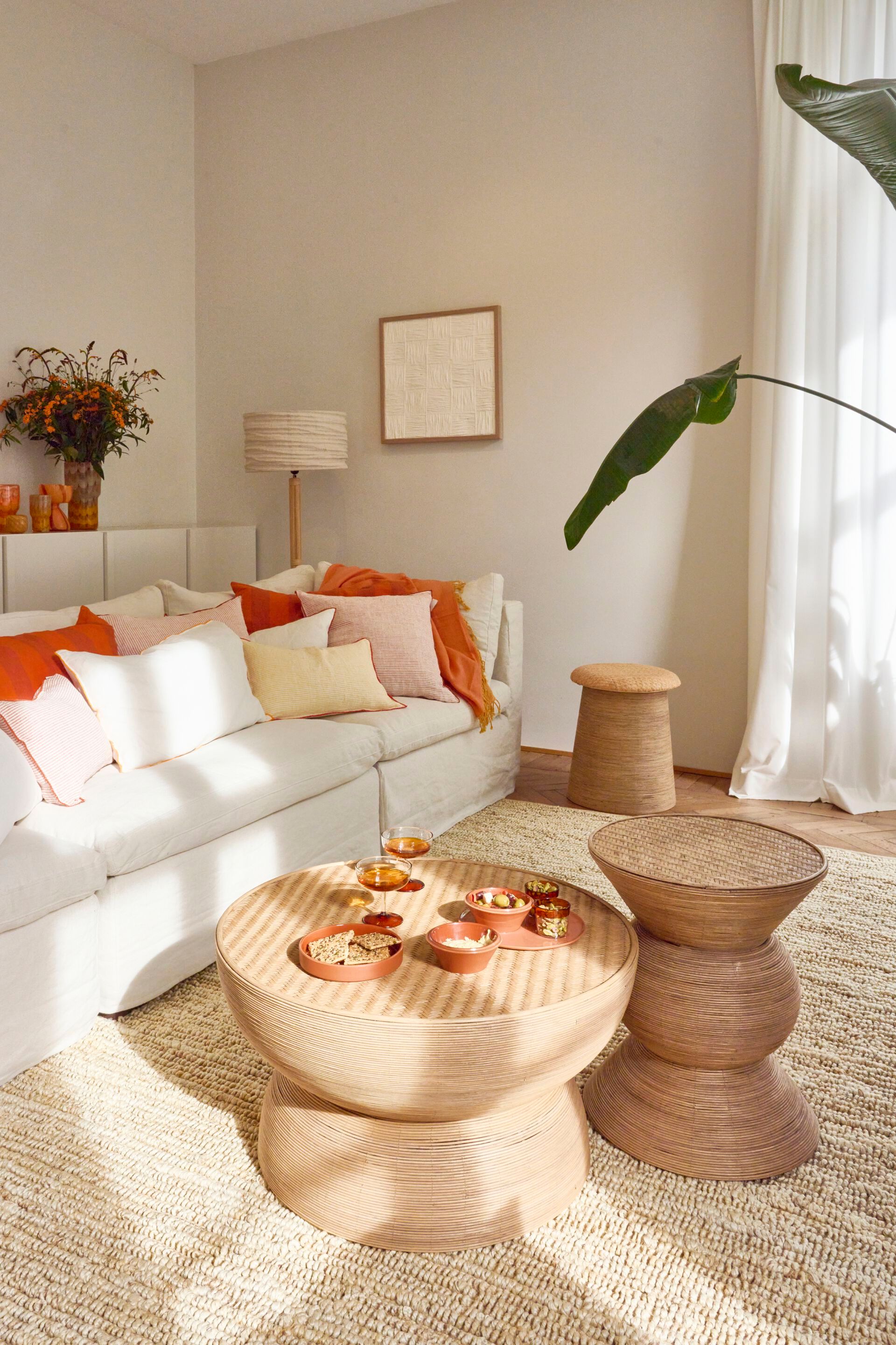 Высокий круглый бамбуковый журнальный столик POMAX Tambou ARCH-00103577 - Вид №4