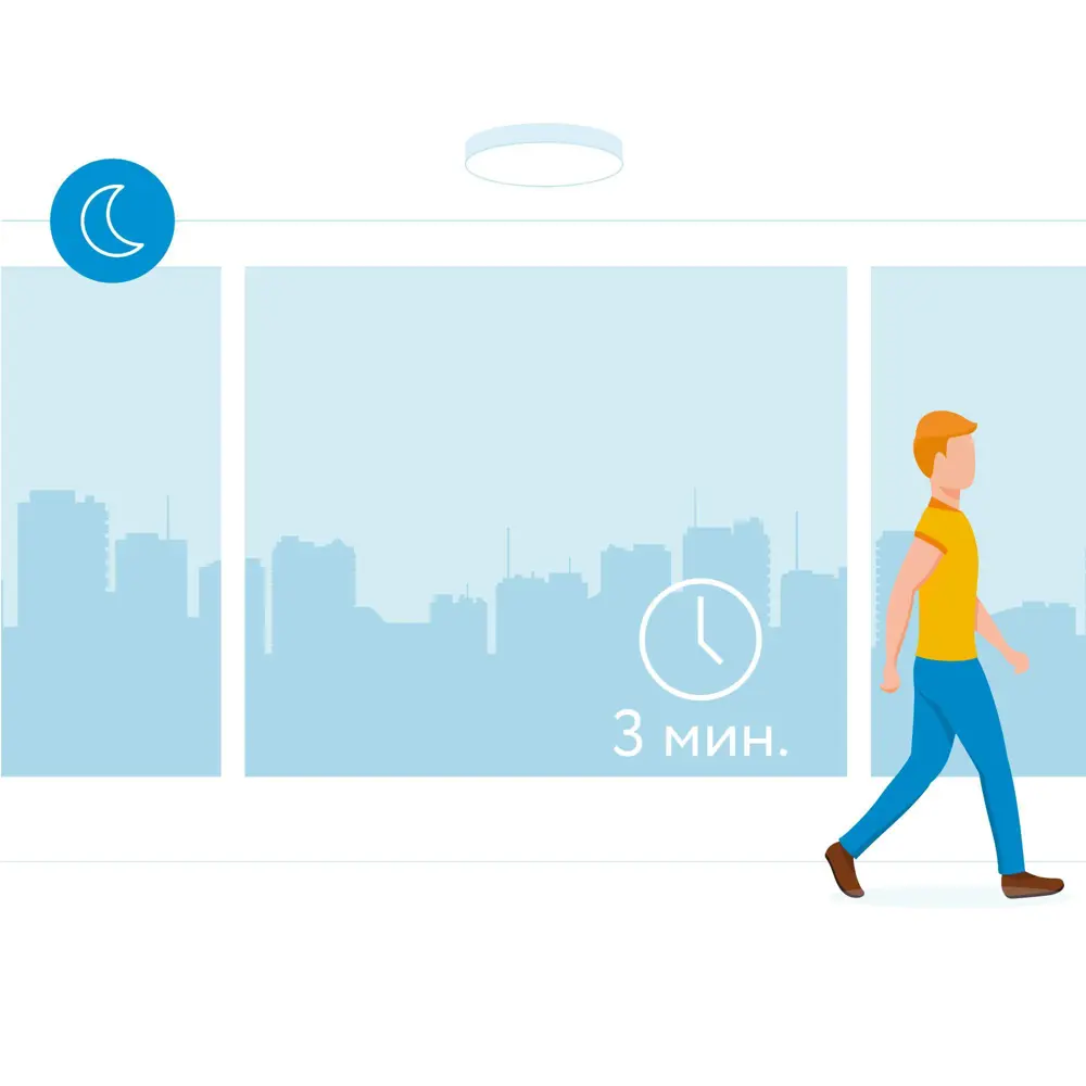 Лампа светодиодная RL-3101 с датчиком движения и освещенности RUBETEK STLM-2172735 - Вид №3