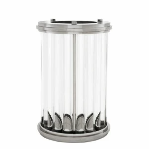 Подсвечник стеклянный с серебристым ободком Ruhlmann L от Eichholtz EICHHOLTZ EICHHOLTZ 060267 Прозрачный;серебро