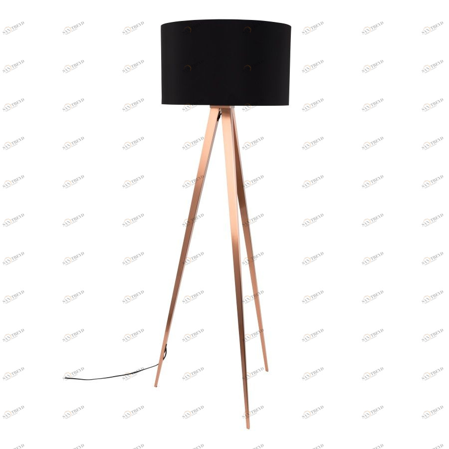 Лампа напольная Tripod Copper, черная Zuiver 5100053