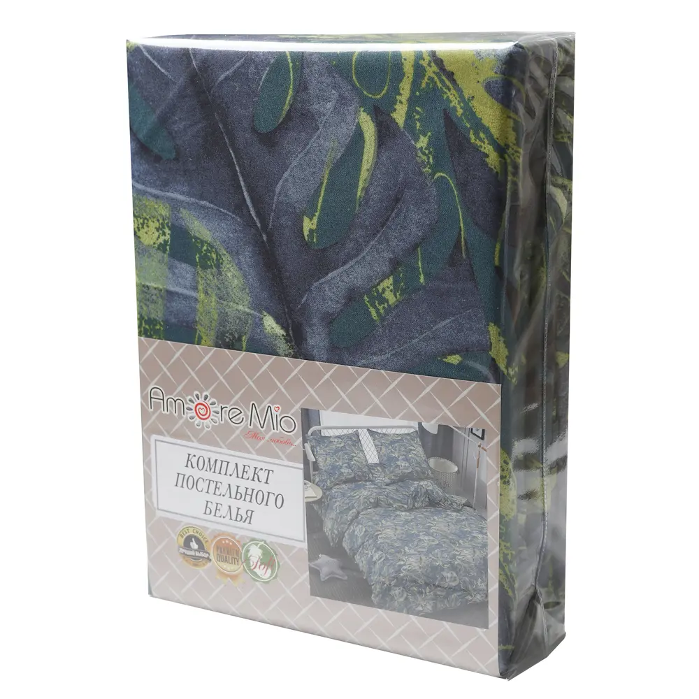 Комплект постельного белья Amore Mio Енвелоп евро полисатин разноцветный STLM-2048225 - Вид №5