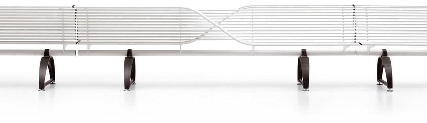 Metalco Стальная скамья со спинкой в ​​современном стиле sun-id-1451474 - Вид №2