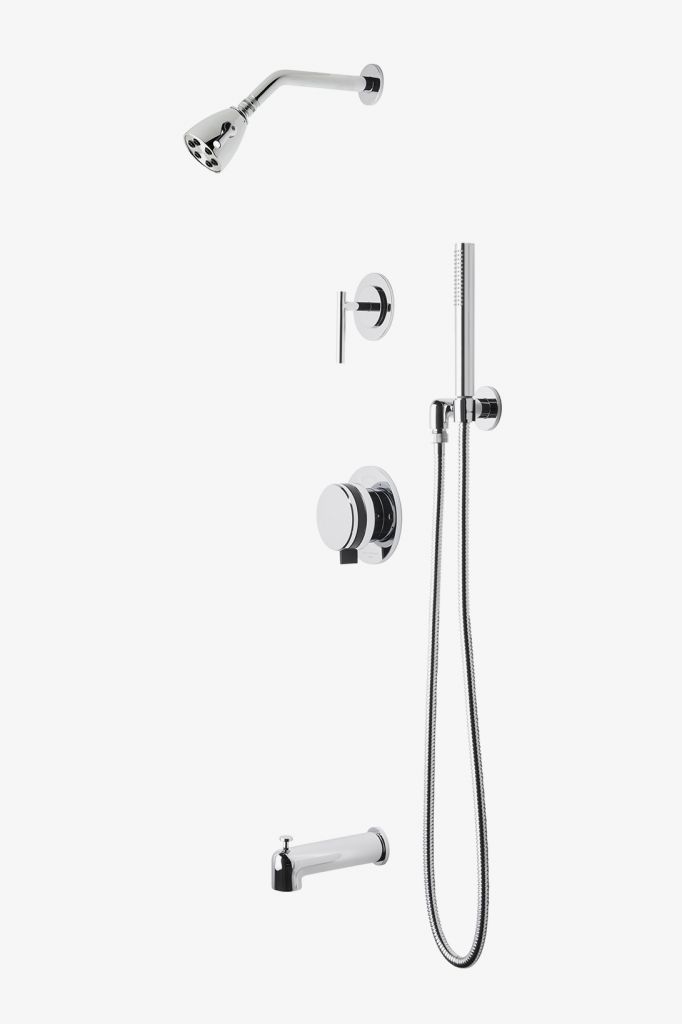 DBSP16 Душевая система с балансировкой давления в децибелах с головкой 2 3/4 дюйма, ручным душем, изливом ванны и рукояткой отводного рычага Waterworks 