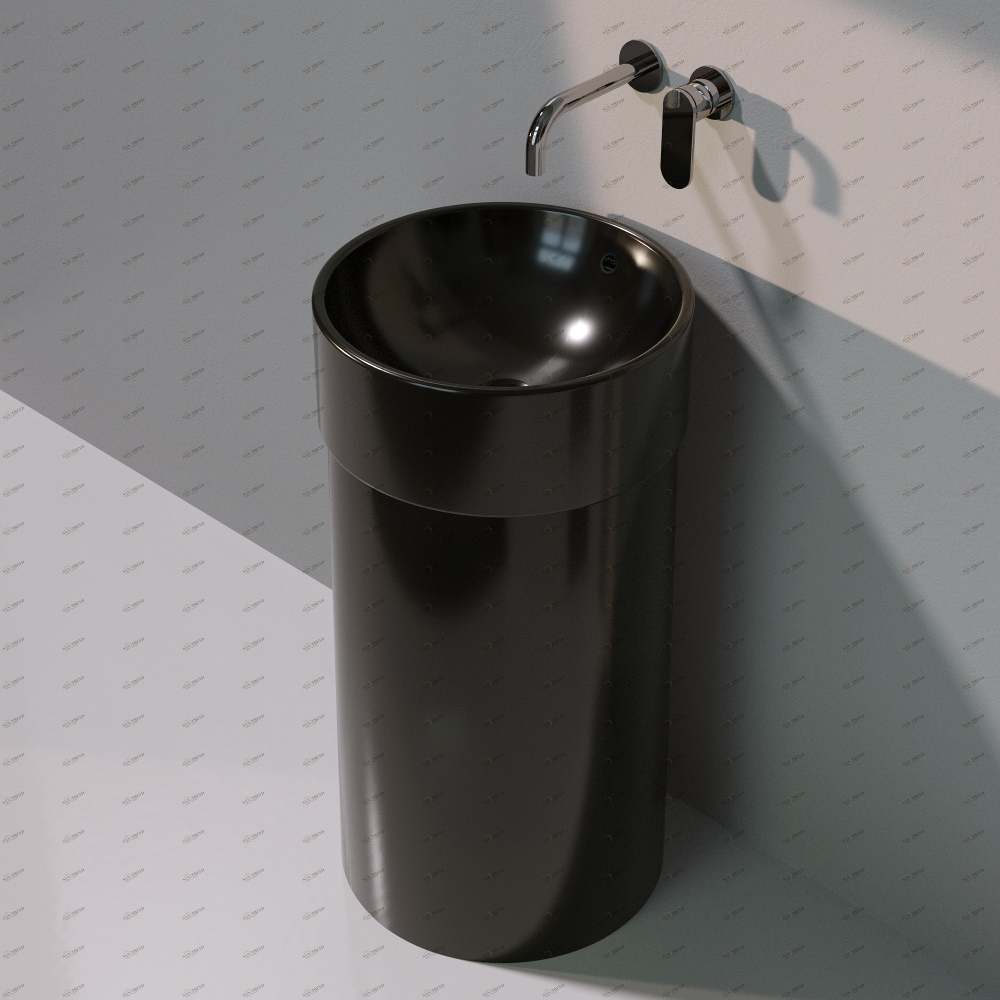 505042CCOLP9017 Напольная раковина стоящая круглая Ceramica Flaminia Twin