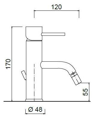 Rubinetteria Giulini Смеситель для биде, однорычажный, с регулируемым изливом Futuro F6535a - Вид №1