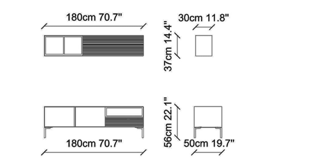 Деревянный шкаф для телевизора с выдвижными ящиками и распашными дверцами NDESIGN пекан ARCH-00068117 - Вид №4