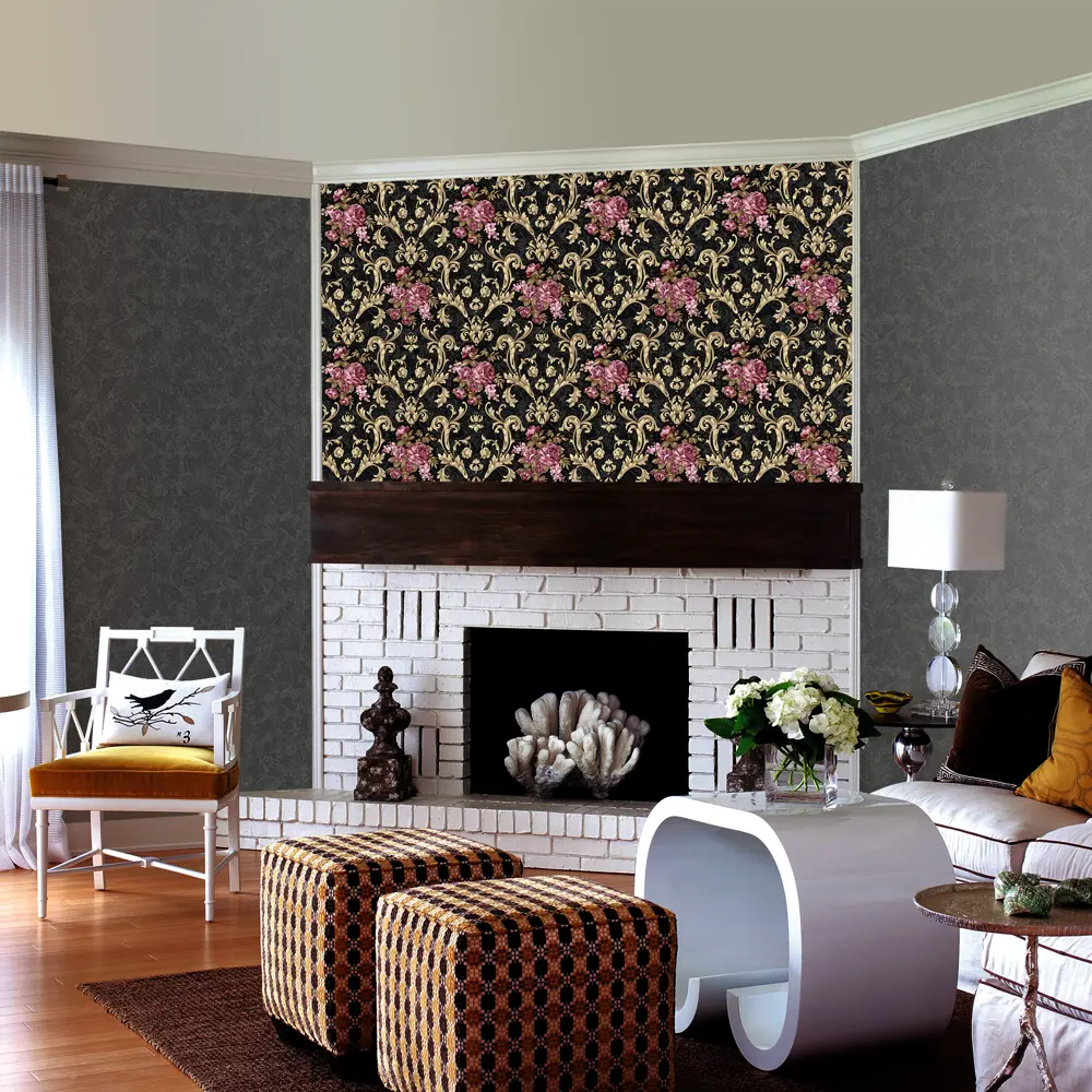 Обои флизелиновые Erismann Elegance чёрные 1.06 м 4391-8 82136418 STLM-2090352 - Вид №2