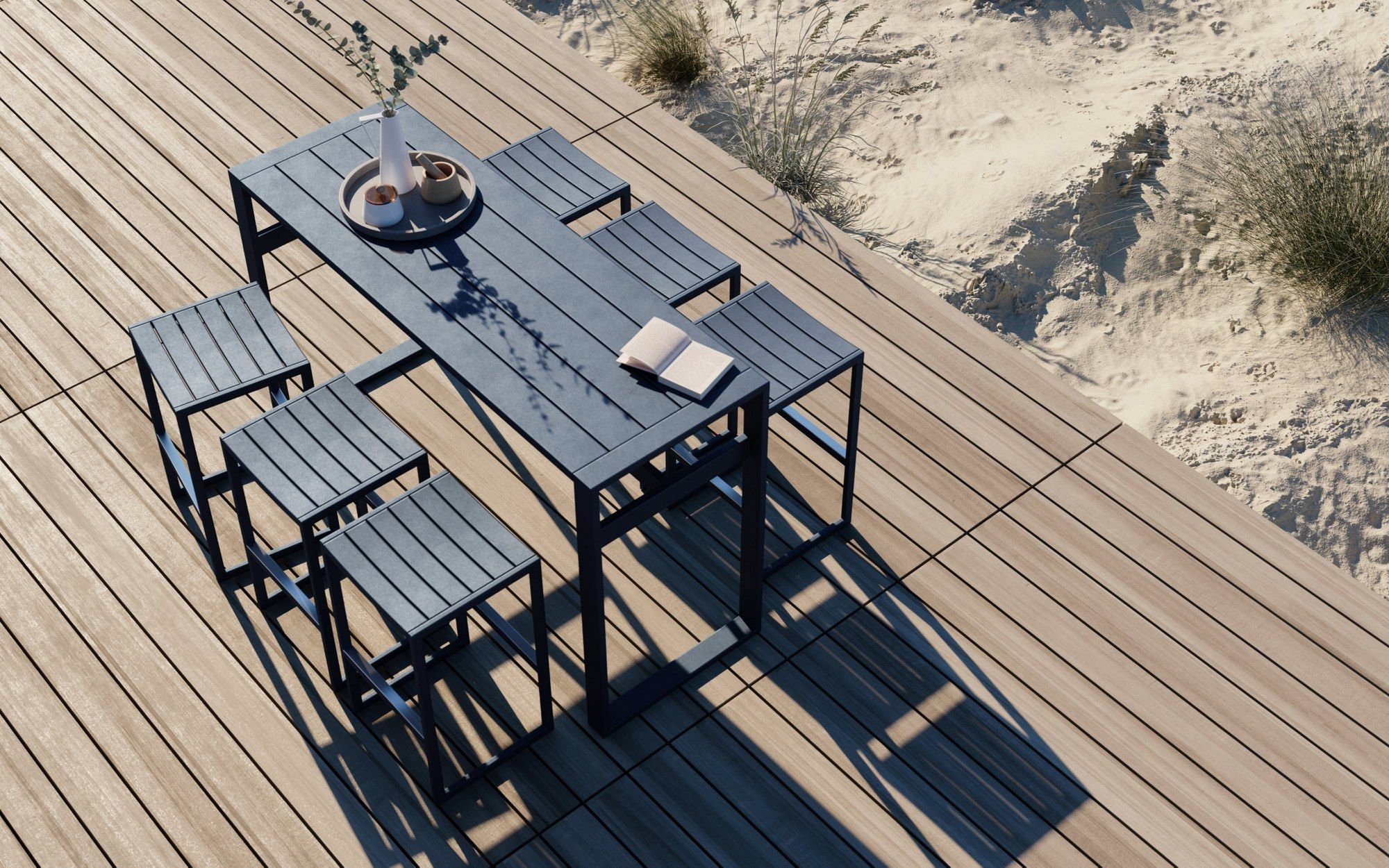 Алюминиевый высокий стул с порошковым покрытием с подставкой для ног Case Eos ARCH-00093146 - Вид №3