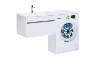 Тумба с раковиной Aquanet Токио 130 L белый (подвесная, 1 ящик)