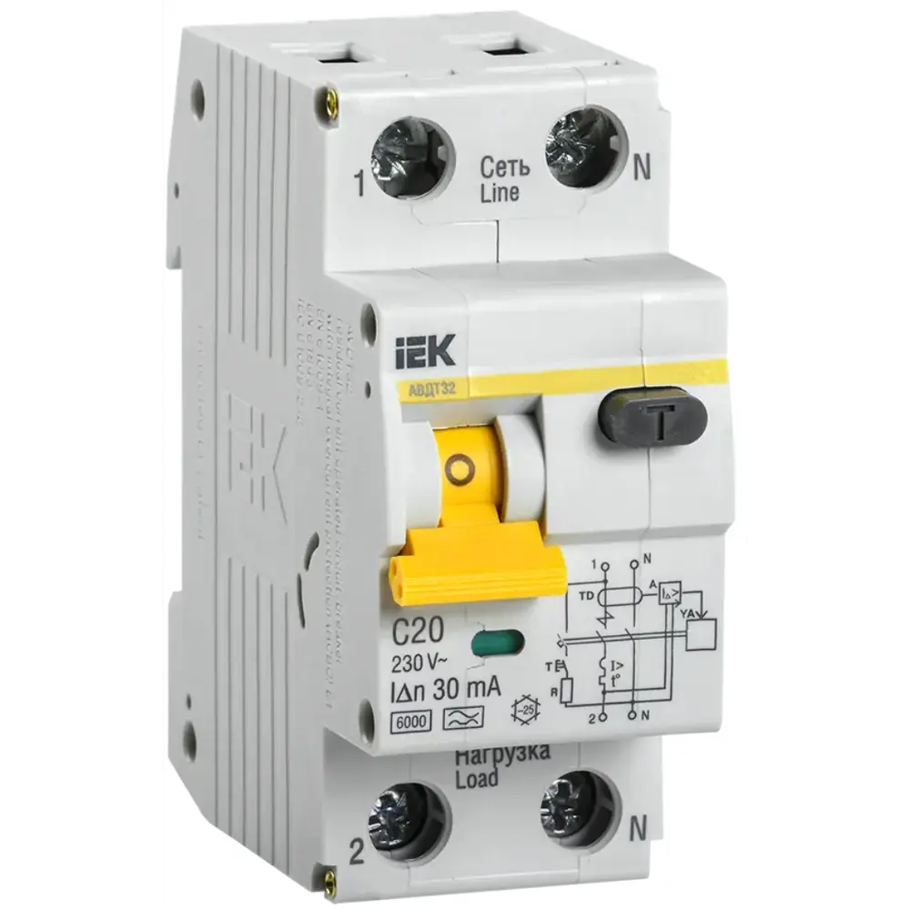 Автоматический выключатель IEK АВДТ 32M с защитой от короткого замыкания 11875857 STLM-1111376