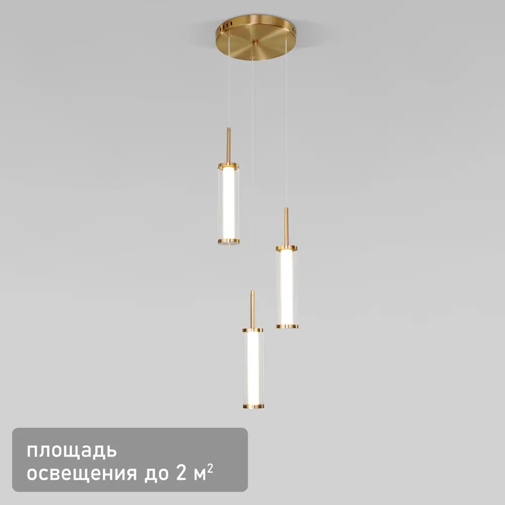 Eurosvet Stark — подвесной светильник с тремя стеклянными плафонами в стиле лофт 89435472 STLM-1566697