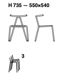 Стальной штабелируемый садовый стул B-LINE TORO ARCH-00150095 - Вид №2