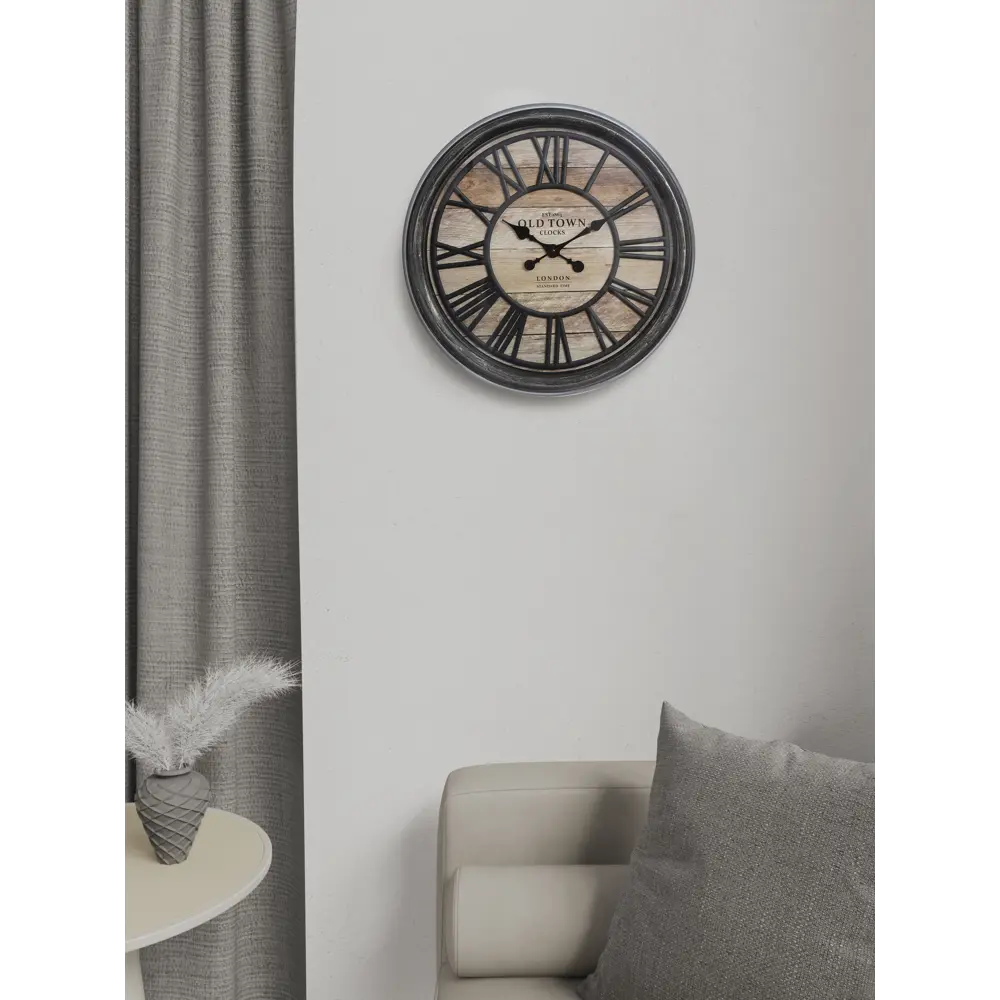 Часы настенные Atmosphera Old town круглые пластик цвет коричневый ø50 см 82471885 STLM-2002171  - Вид №3
