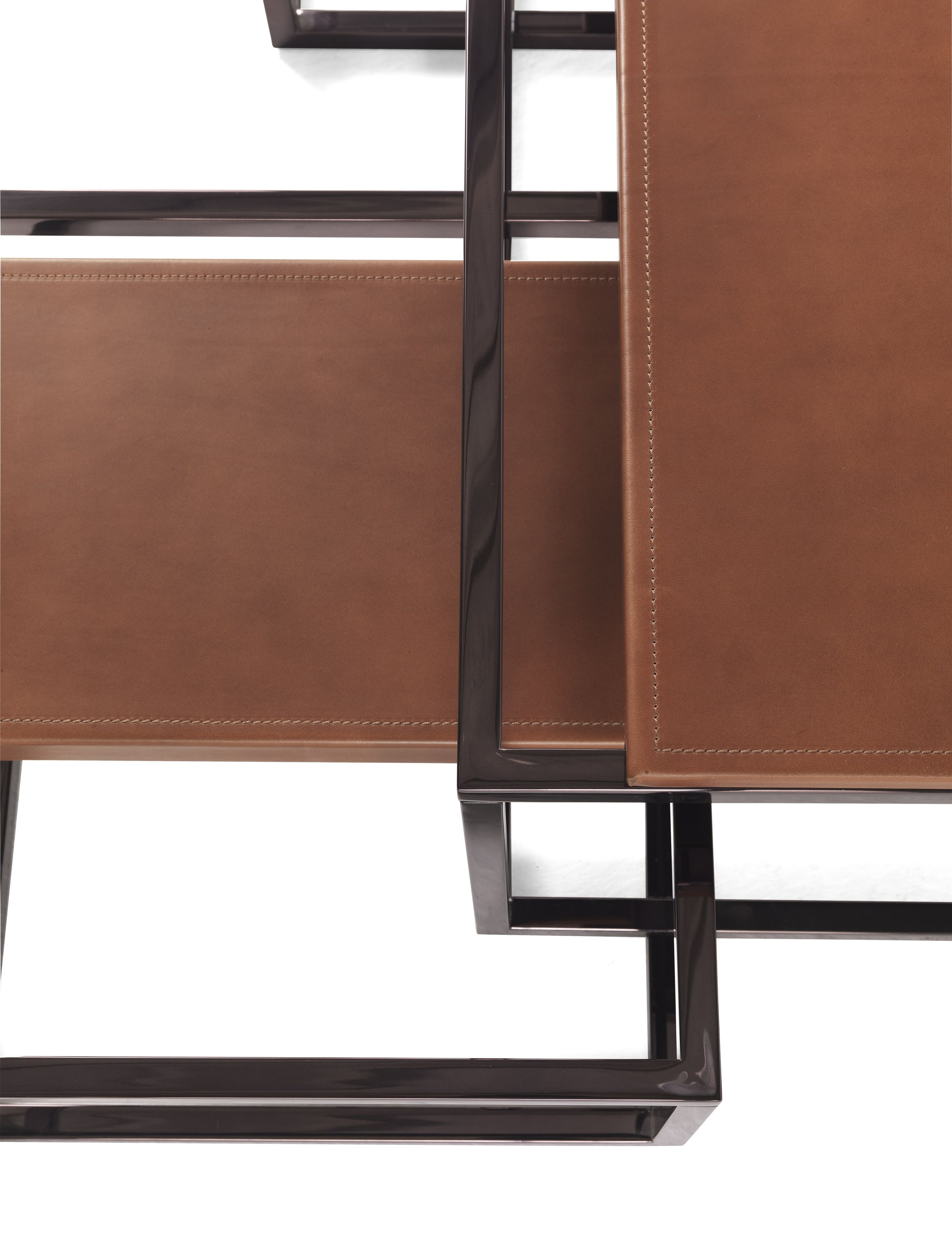 Низкий журнальный столик из хромированной стали и кожи Gianfranco Ferré Home Matrix ARCH-00000164 - Вид №2