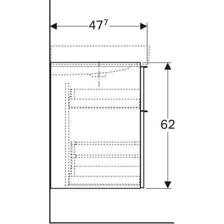 840360000 Шкафчик для раковины Geberit iCon, с двумя выдвижными ящиками Geberit  - Вид №24