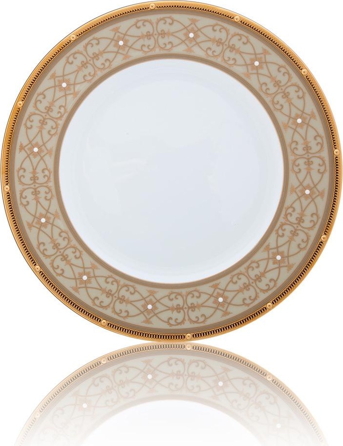 32175 Noritake Тарелка акцентная Noritake "Рочель,золотой кант" 23см Фарфор костяной 