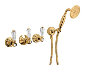 4 отверстия утопленный смеситель для ванны с ручным душем